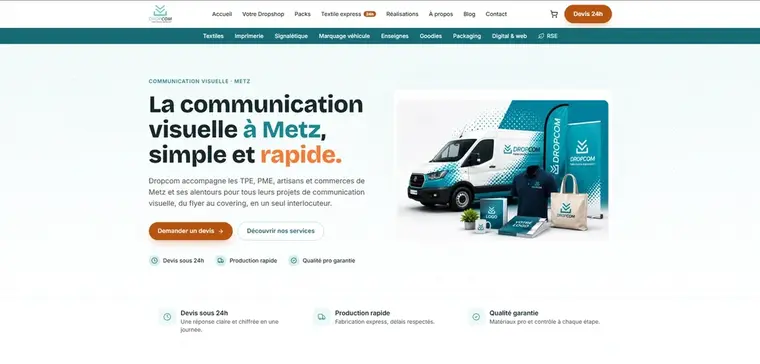Site et application e-commerce Dropcom, réalisés par NexaFlow à Metz
